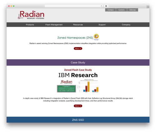 WordPress theme Radian Memory Systems - radianmemory.com