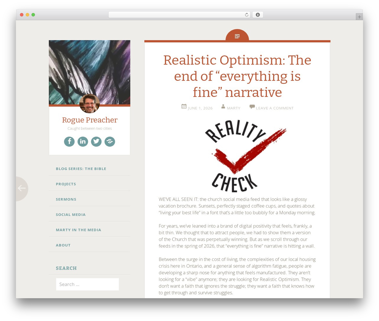 Fictive WordPress theme - roguepreacher.com