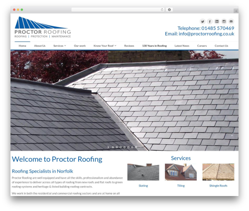 MX company WordPress theme - proctorroofing.co.uk