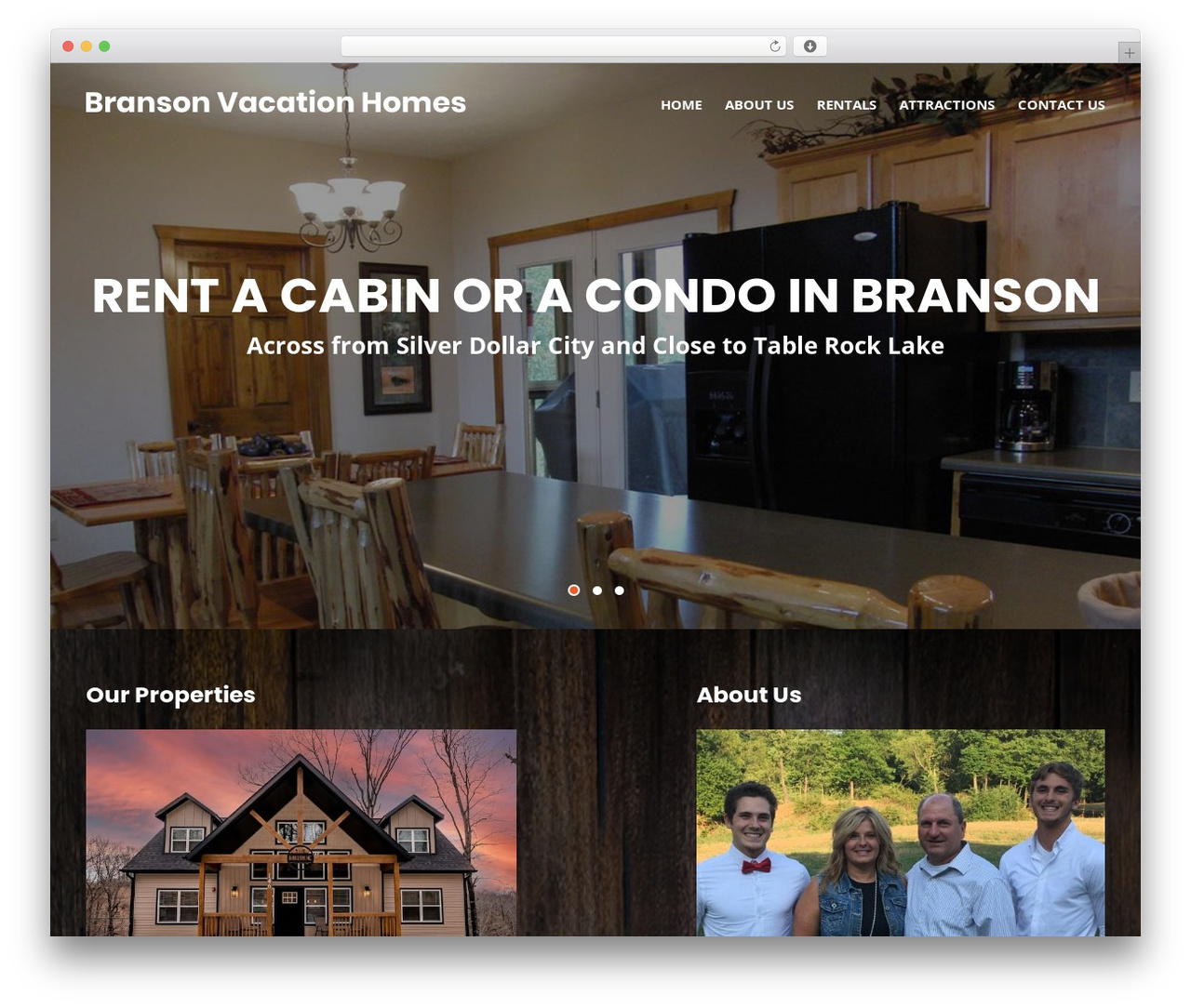 WordPress theme Branson - bransonvacationhomes.com