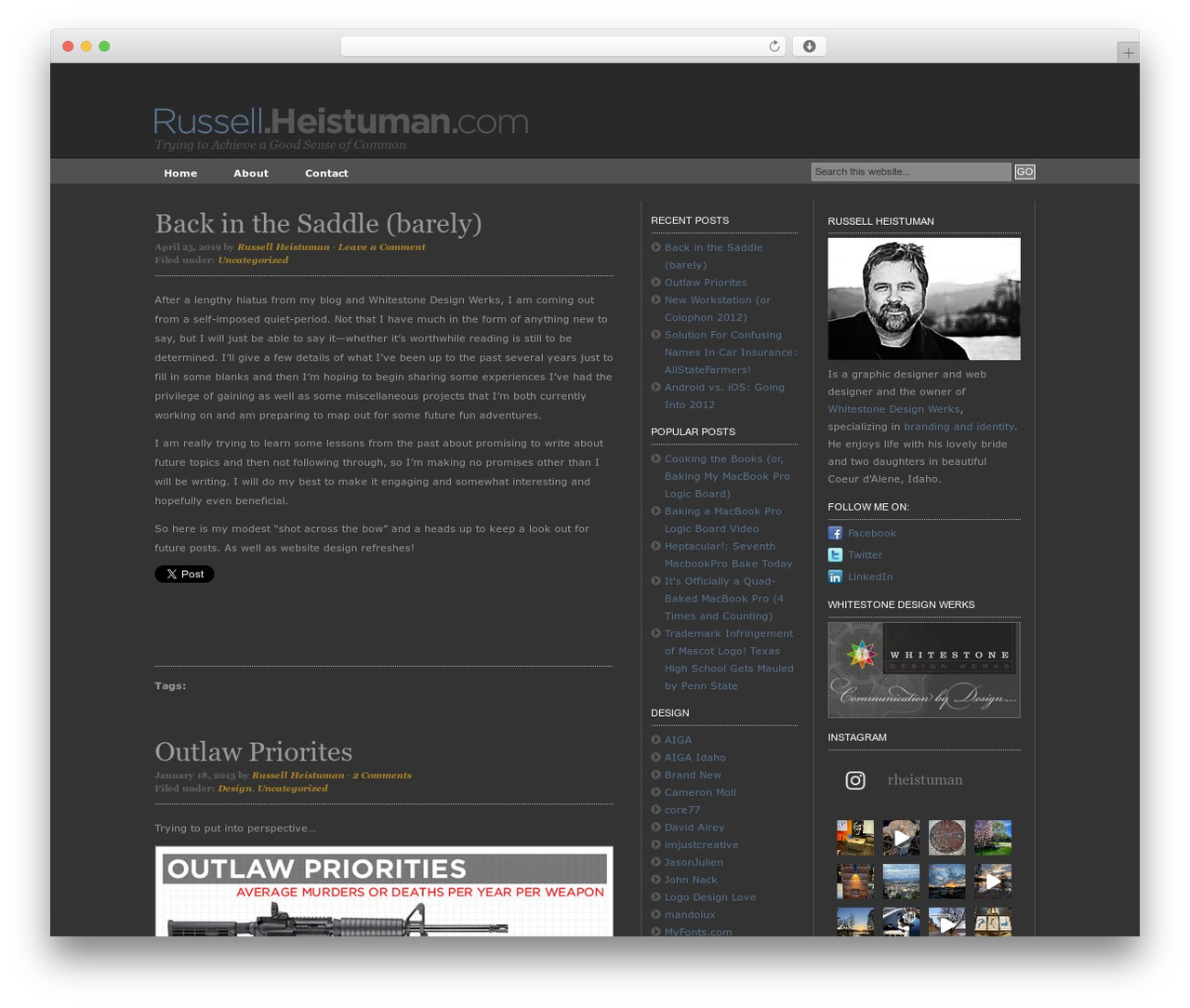 WordPress theme Revolution Code Blue - russell.heistuman.com