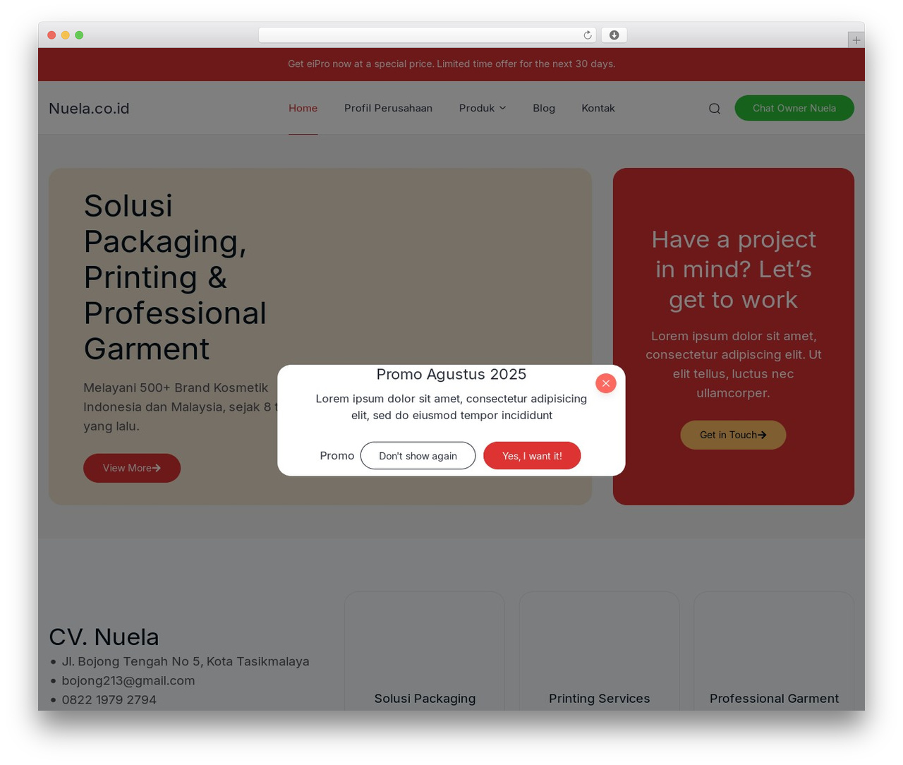 WordPress theme eiPro Master - nuela.co.id