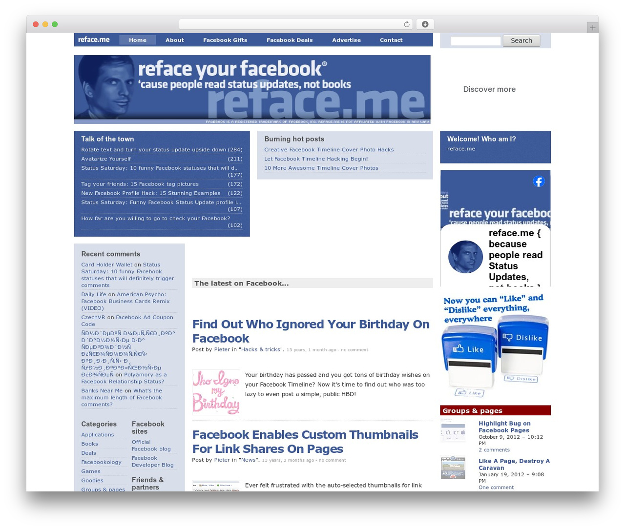 WordPress theme Platformate - reface.me