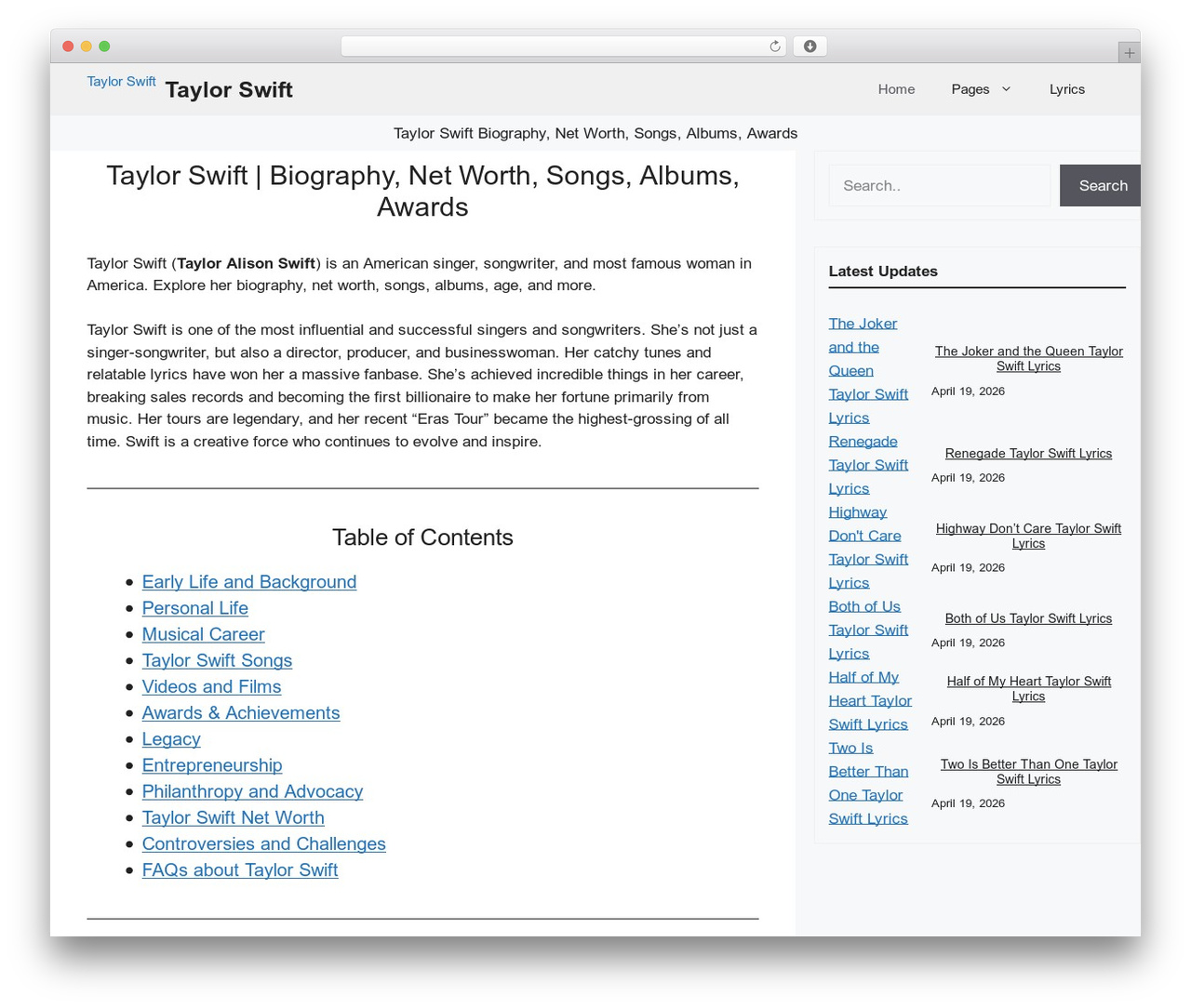 WordPress theme GeneratePress - taylorswiftbio.com WordPress theme GeneratePress - taylorswiftbio.com