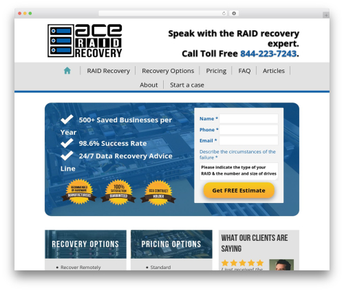 ACE WordPress theme - raiddatarecovery.com
