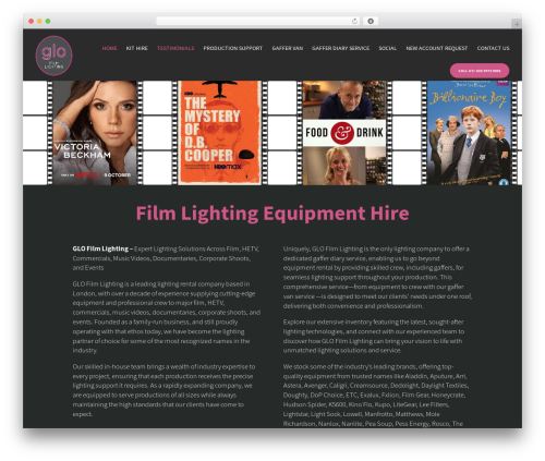 Divi WordPress website theme - glofilmlighting.london
