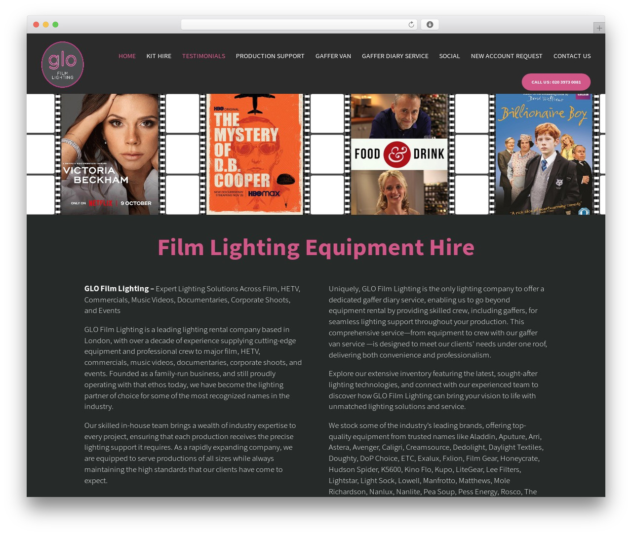 Glo Film WordPress website theme - glofilmlighting.london Glo Film WordPress website theme - glofilmlighting.london