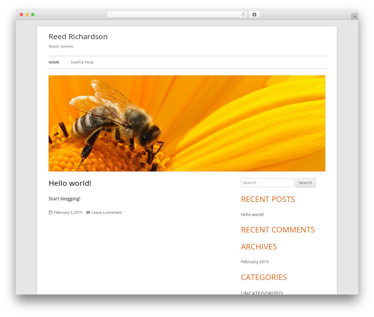 Tiny Framework free WP theme - reedrichardson.com