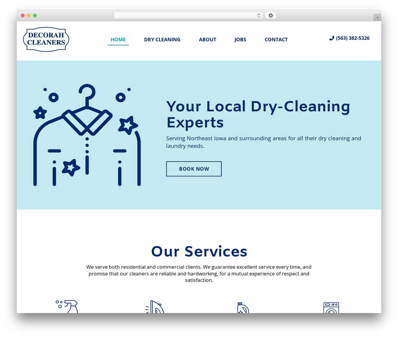 WordPress theme Bootstrap Iroc - decorahcleaners.com