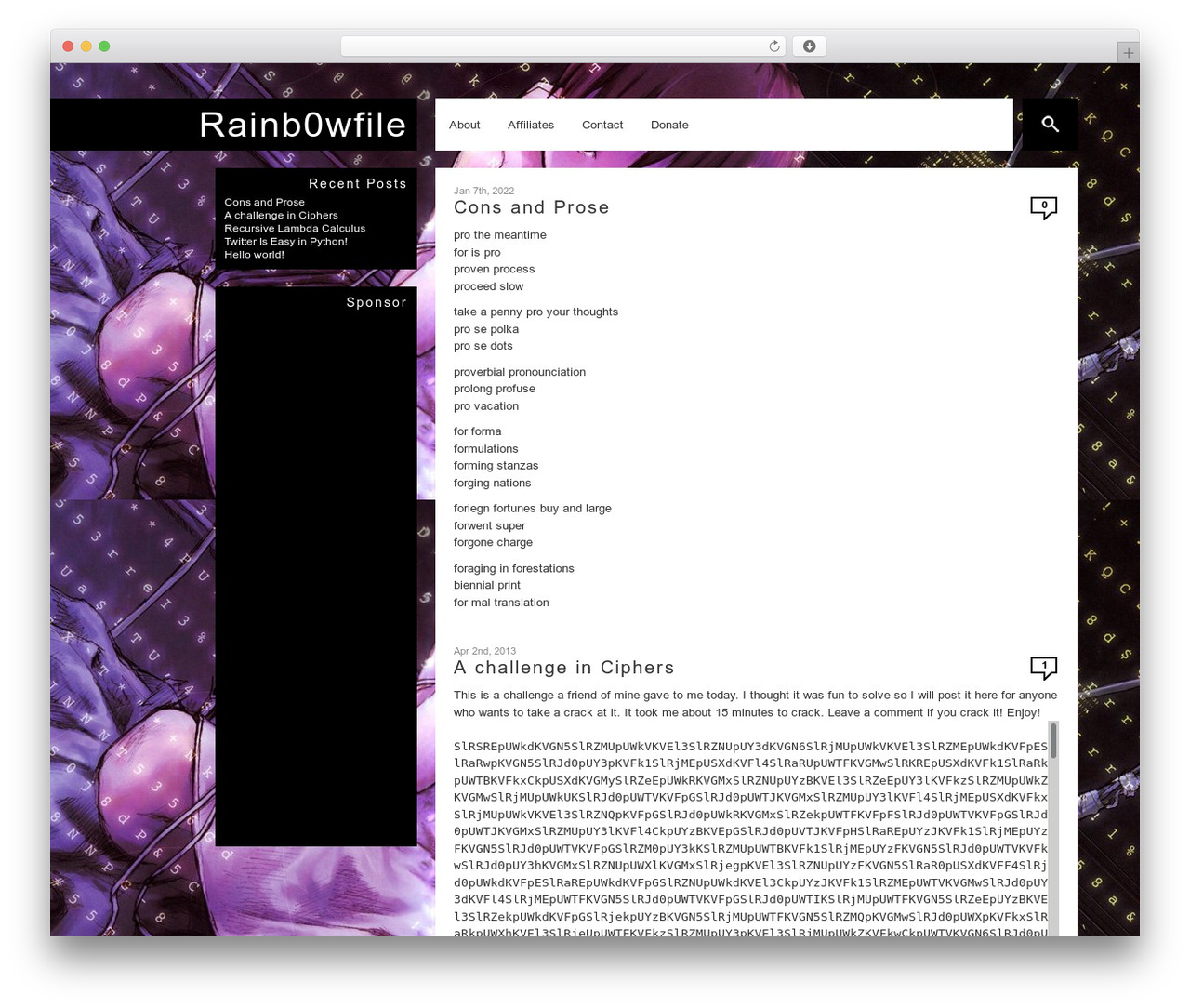 Corner theme WordPress - rainb0wfile.com