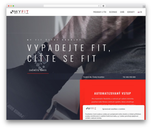 Divi gym WordPress theme - my-fit.cz