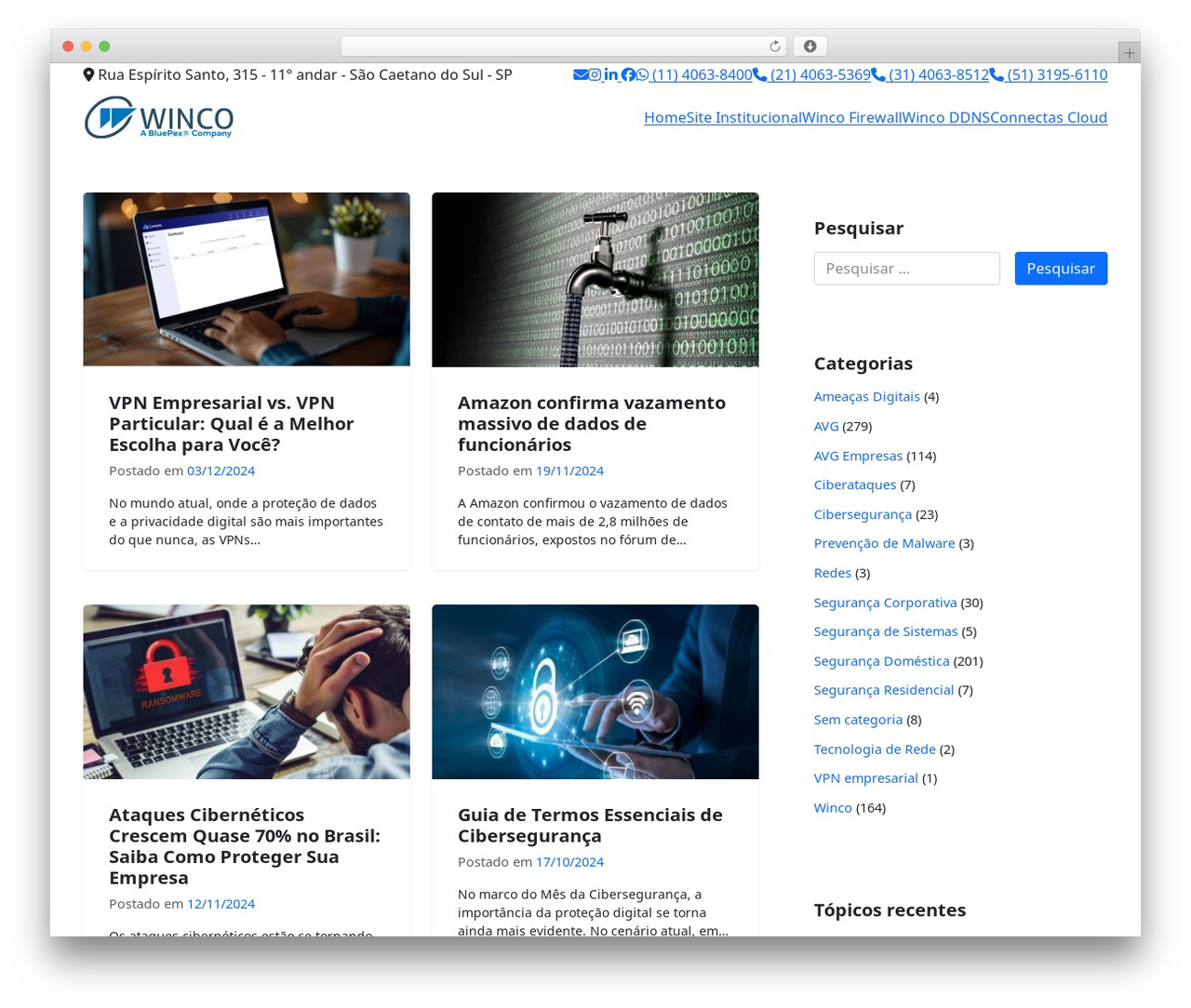 WP Bootstrap 5 WordPress theme - blog.winco.com.br