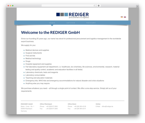 websplash WordPress theme - rediger.de