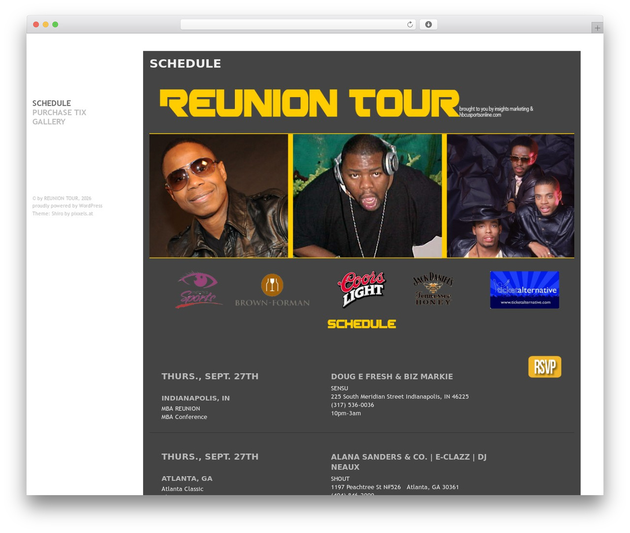 WordPress theme Shiro - reunionhbcutour.com