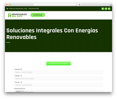 Solor WordPress theme - renovablesdeleste.com