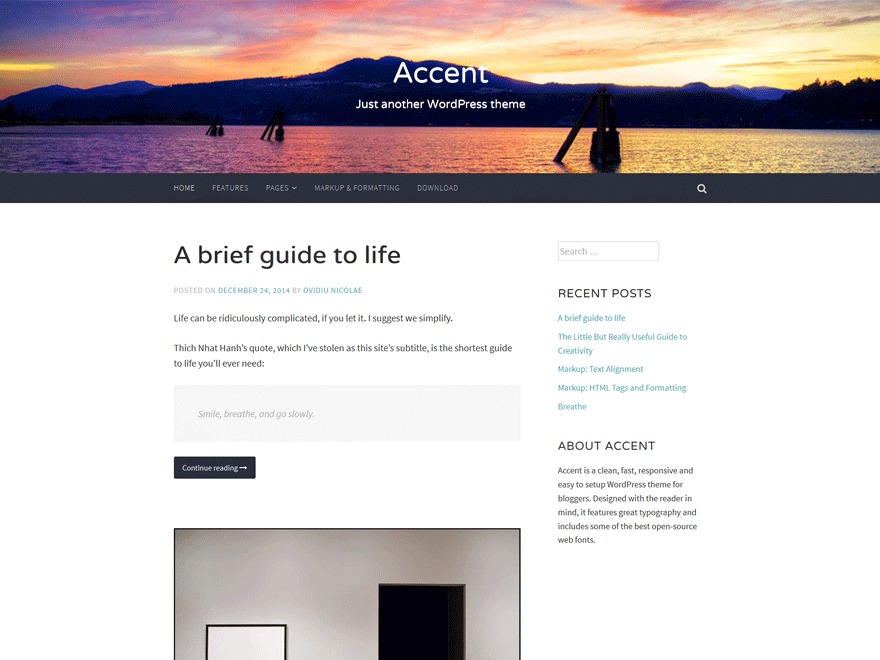 Accent WordPress photo theme