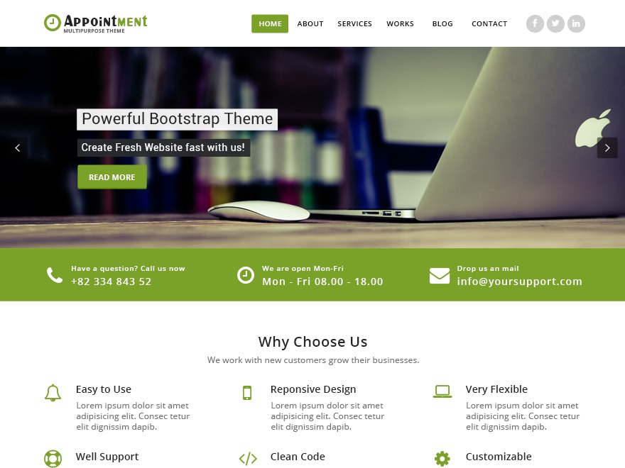 Appointment Green free WordPress theme