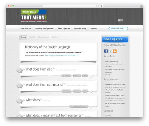 AskIt WordPress website theme - whatdoesthatmean.com