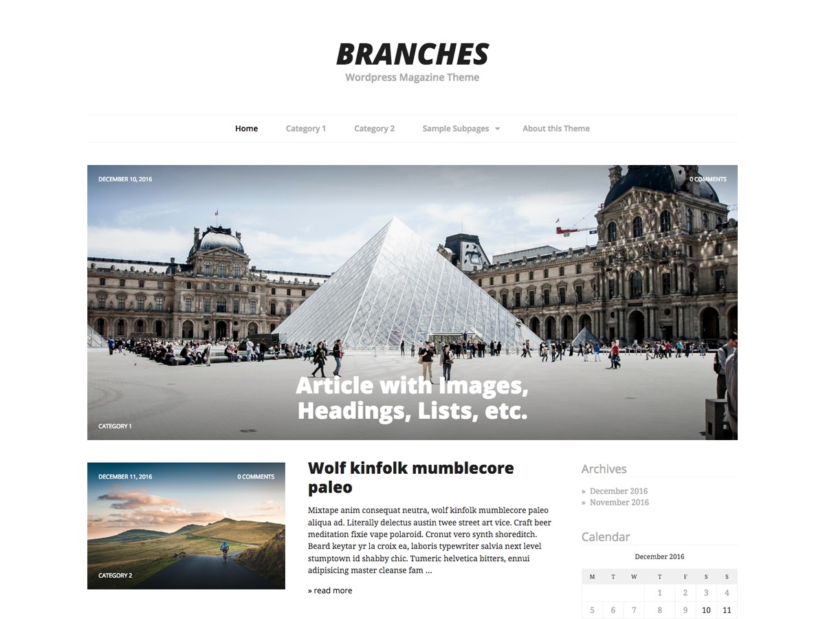 Branches template WordPress free