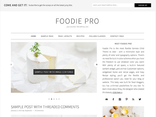 Foodie Pro Theme food WordPress theme
