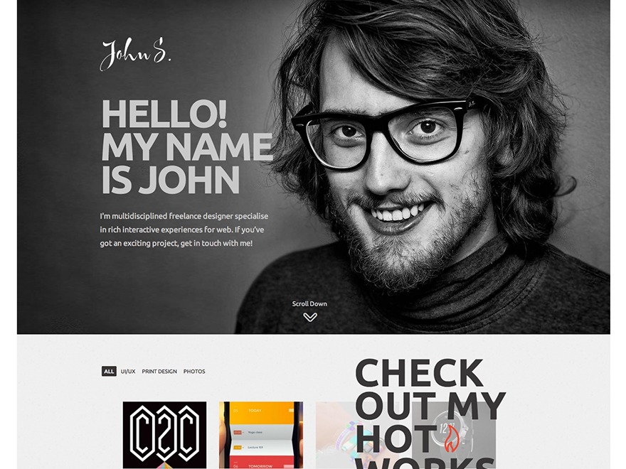 John theme WordPress portfolio by GavickPro