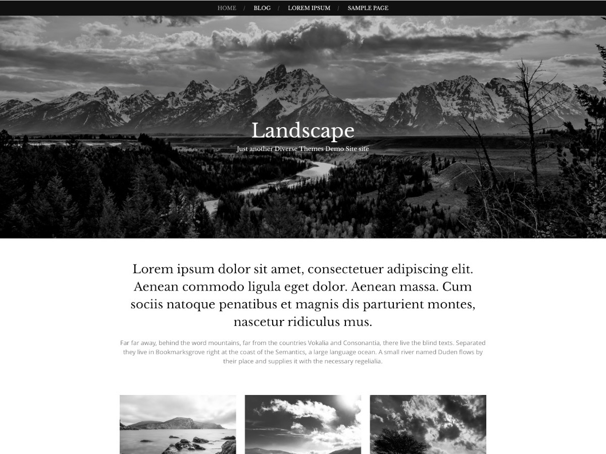 Landscape best free WordPress theme