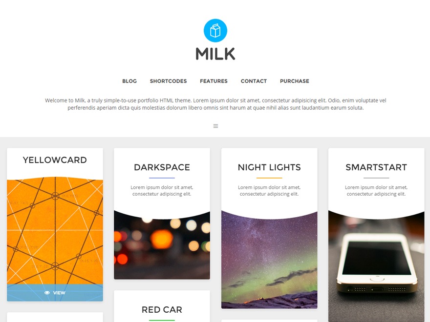 Milk - Simple Responsive WordPress Portfolio personal WordPress theme by Dmitry Pryanik, Viktoriia Belous