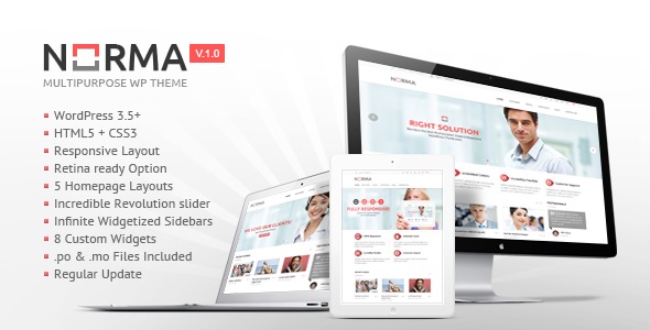 Norma WordPress theme design Norma WordPress theme design