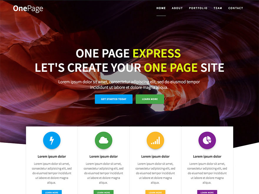 One Page Express WordPress theme free download