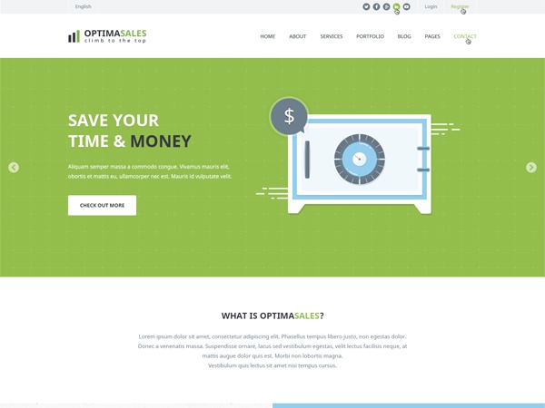 OptimaSales WordPress theme design