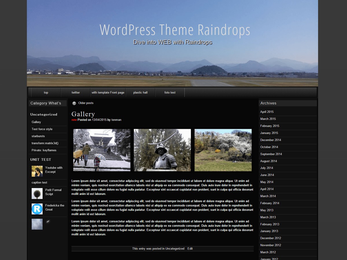 raindrops WordPress free download