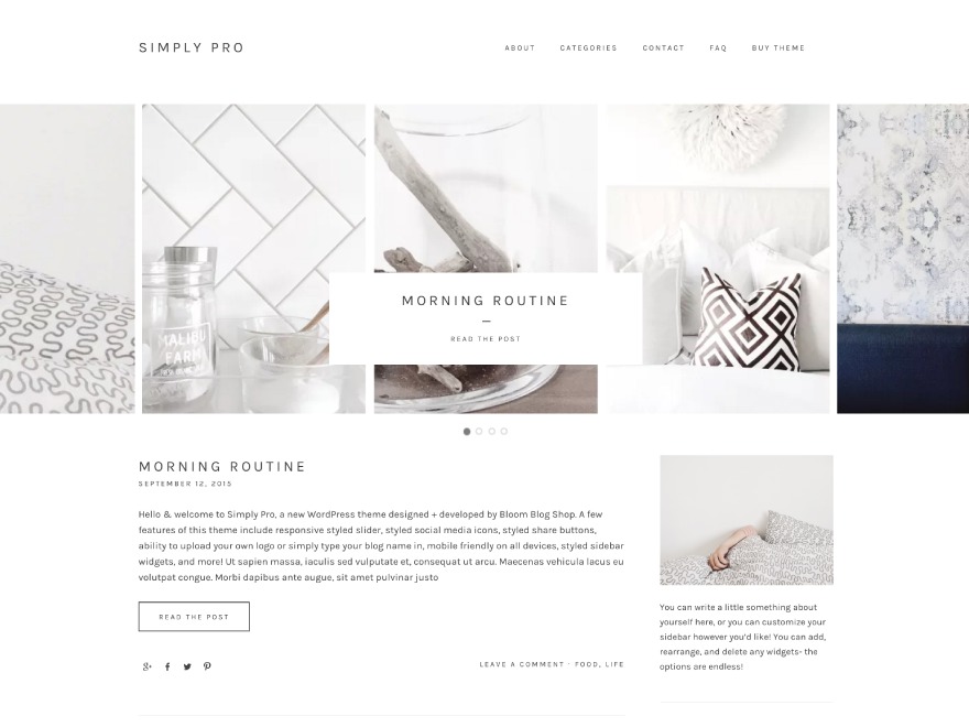 Bloom Blog Shop Wordpress Themes