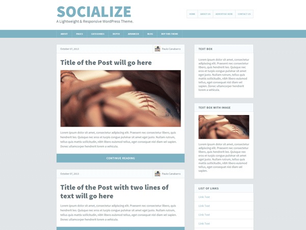 Socialize Lite WordPress magazine theme