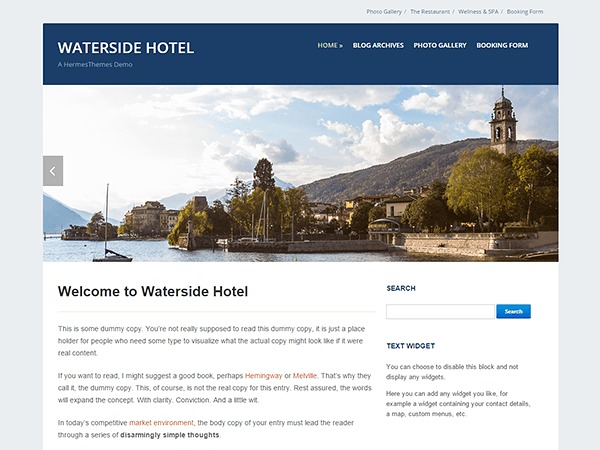 Waterside WordPress template free
