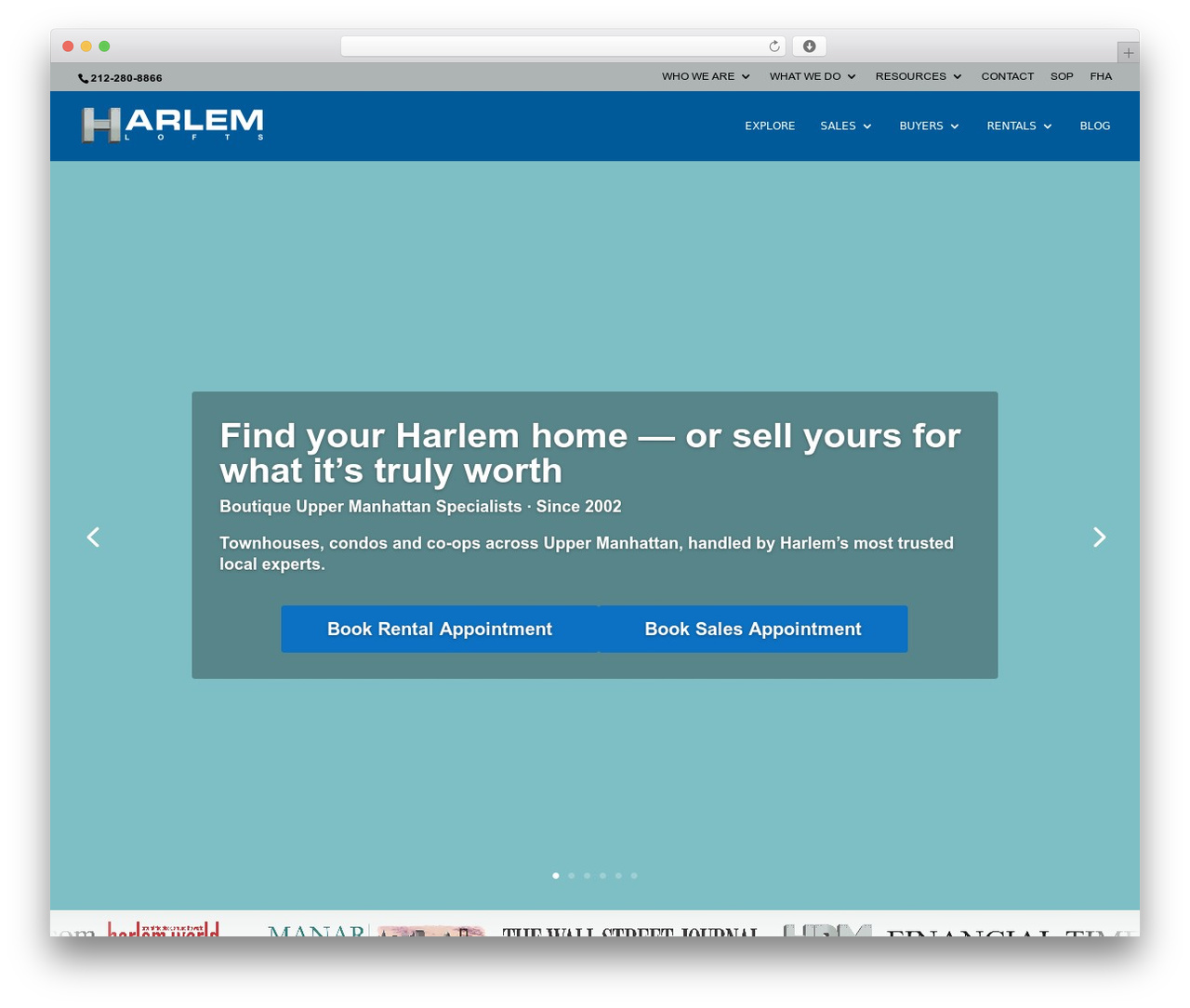 WordPress theme Divi - harlemlofts.com