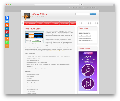 WordPress theme Modern Notepad - wave-editor.com