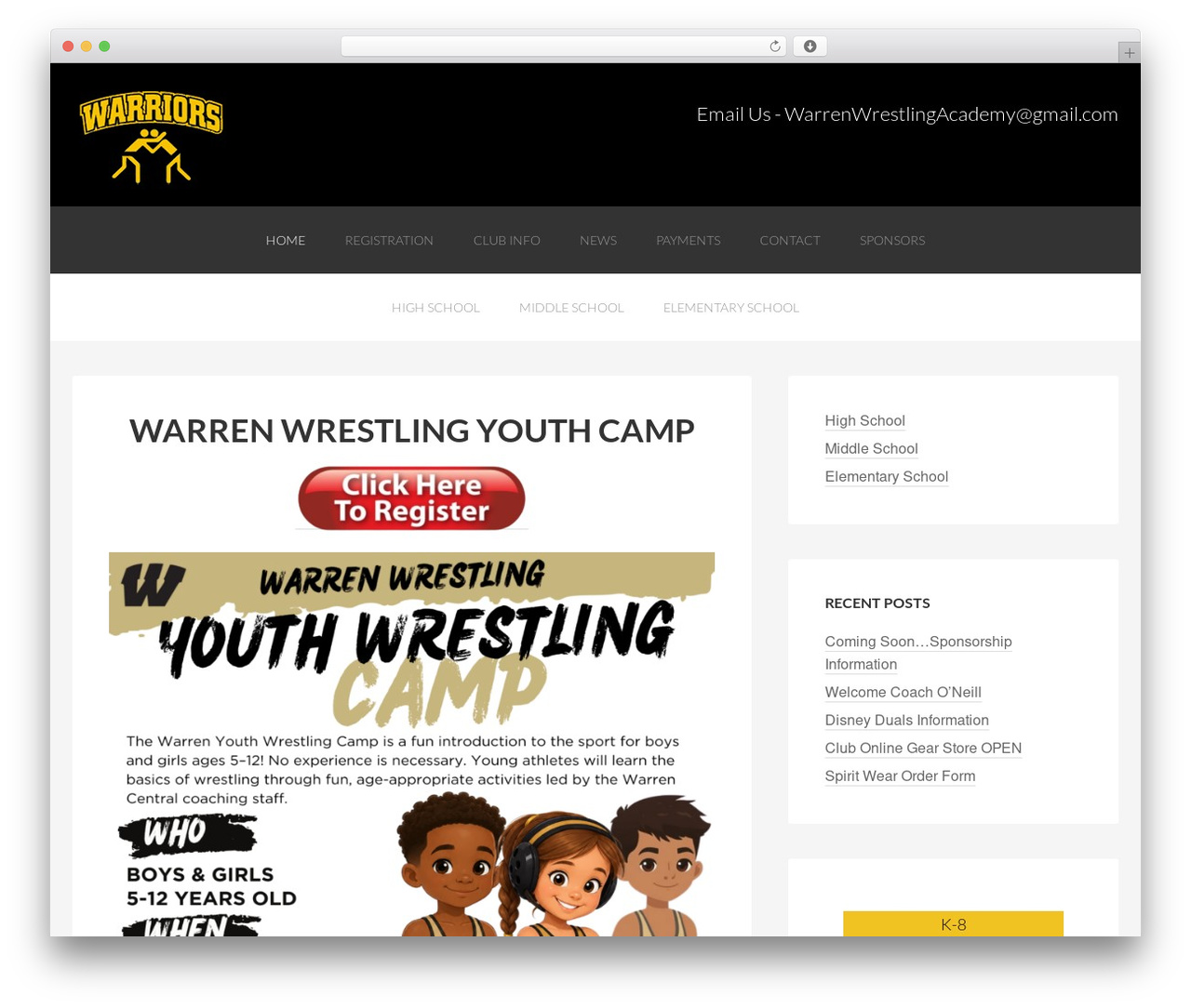 WordPress theme WWA - warrenwrestlingacademy.com