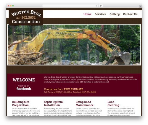 WP theme wp-bootstrap - warrenbrosconstruction.com