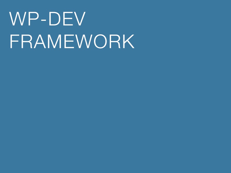 WP theme WP-Dev Framework by Joel