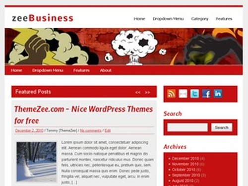 zeeBusiness WordPress blog template by ThemeZee