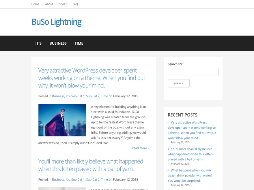 Buso Lightning WordPress theme