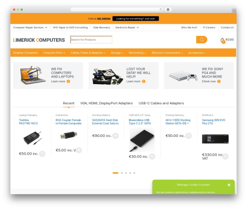 Electro WordPress ecommerce theme - limerickcomputers.ie