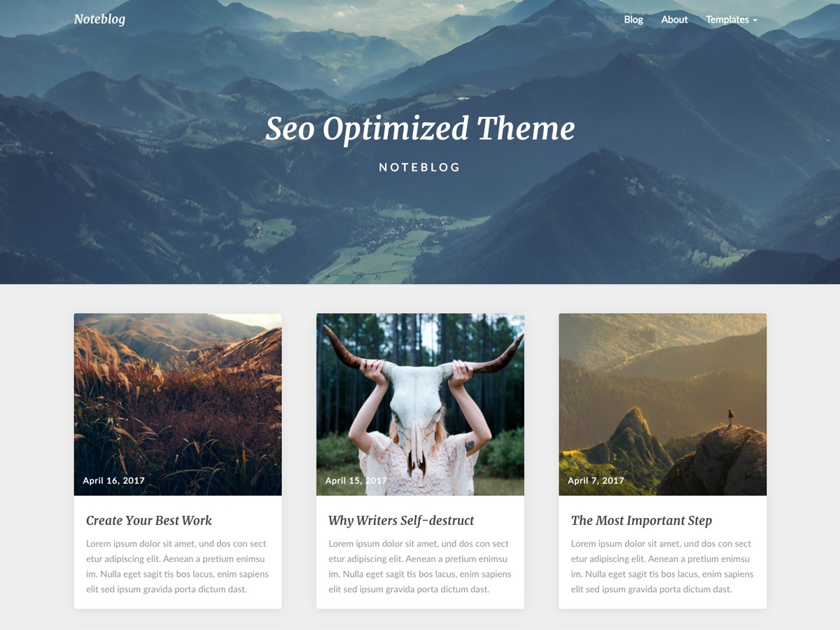 Noteblog WordPress theme free