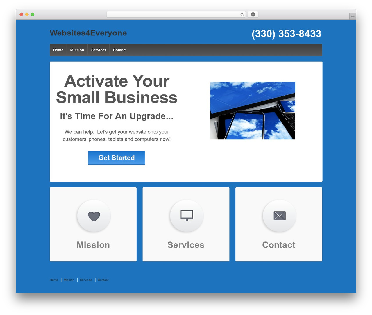 Responsive free WordPress theme - websites4everyone.com