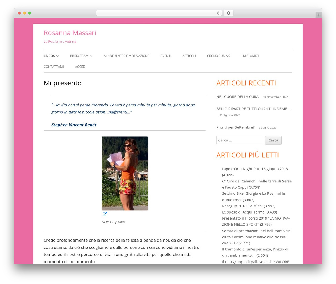 Tiny Framework best WordPress theme - rosannamassari.com