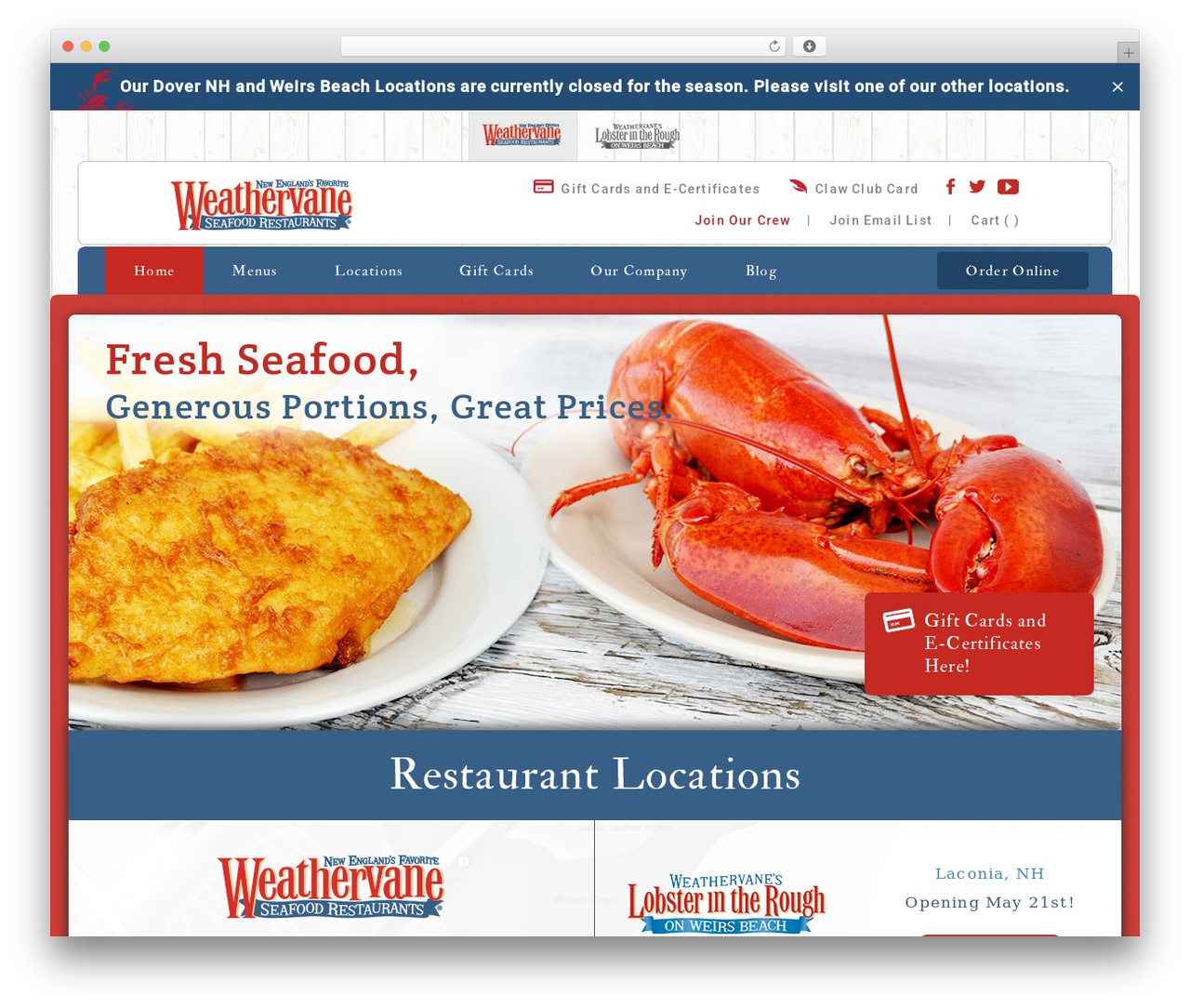 Weathervane WordPress theme design - weathervaneseafoods.com Weathervane WordPress theme design - weathervaneseafoods.com