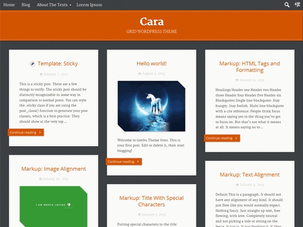 WordPress theme Cara WordPress theme Cara