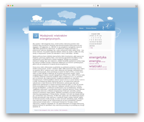 WordPress theme Fluffyclouds - wiatrakienergetyczne.pl