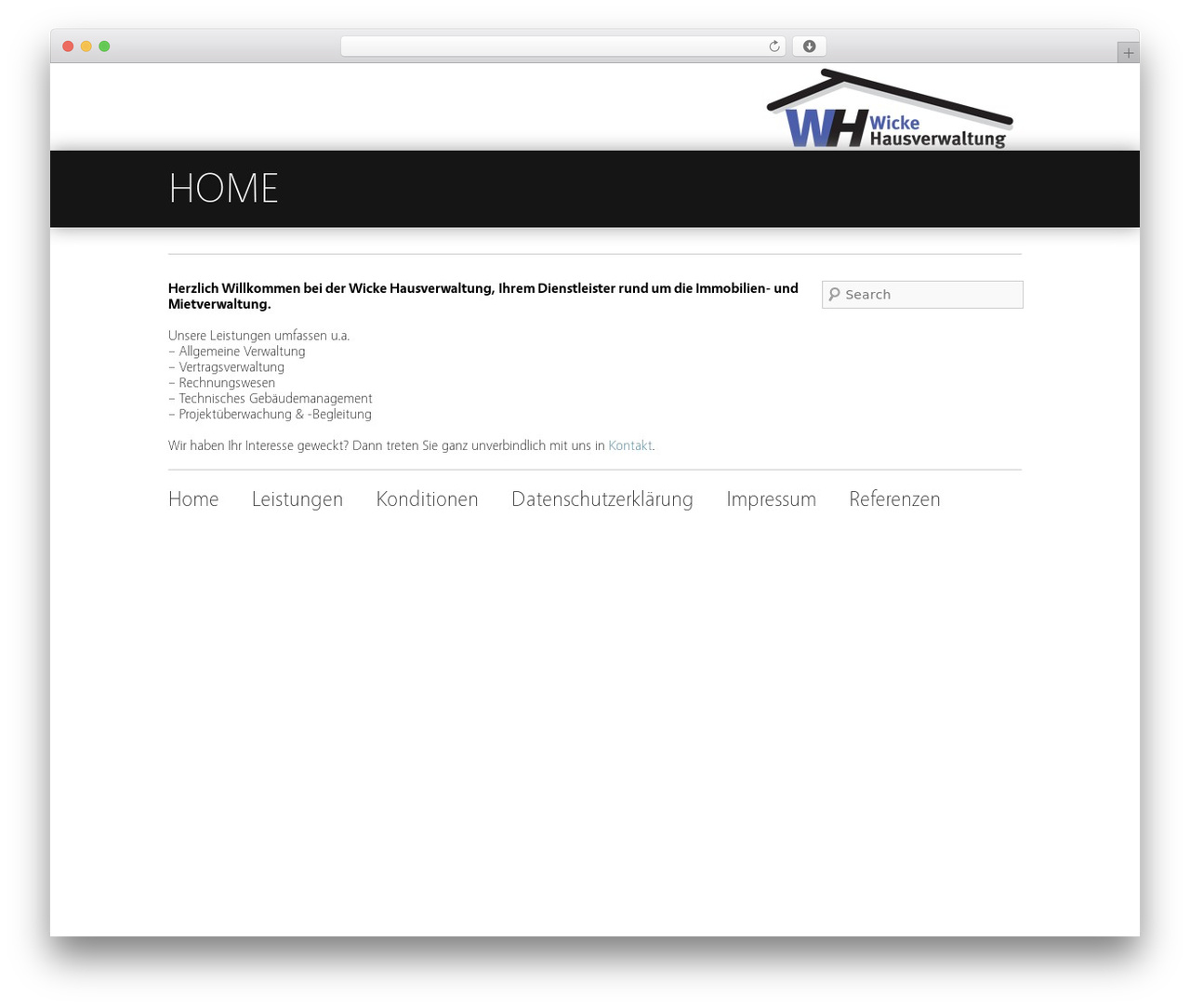 WordPress theme Minimatica - wicke-hausverwaltung.de