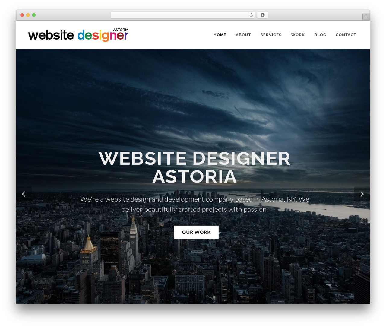 WordPress website theme Astoria Web - websitedesignerastoria.com